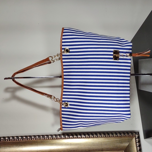 Stripe Canvas Tote Bag - Picture 1 of 8